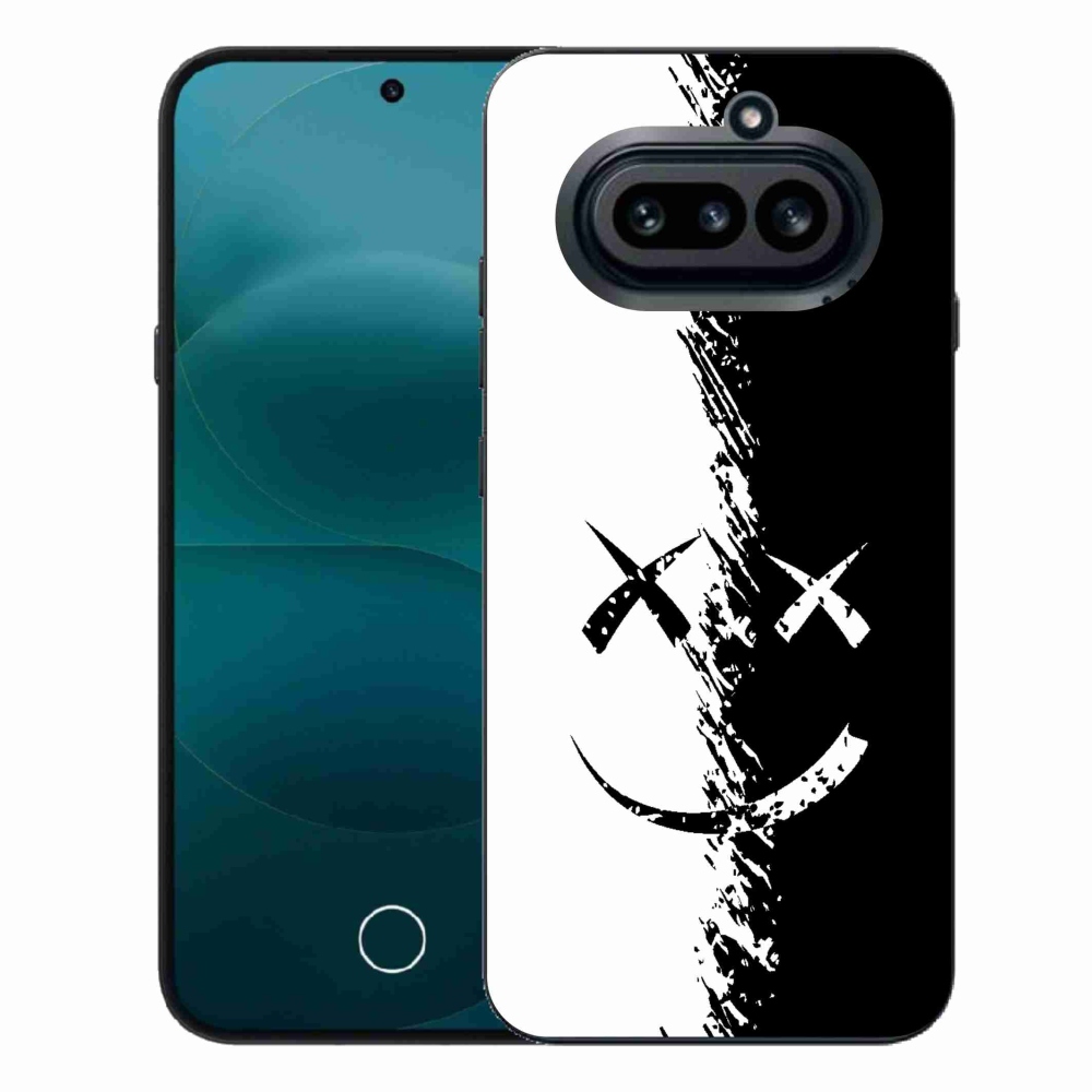 Zselés borító mmCase a Nothing Phone (4a) telefonhoz - fekete-fehér smiley
