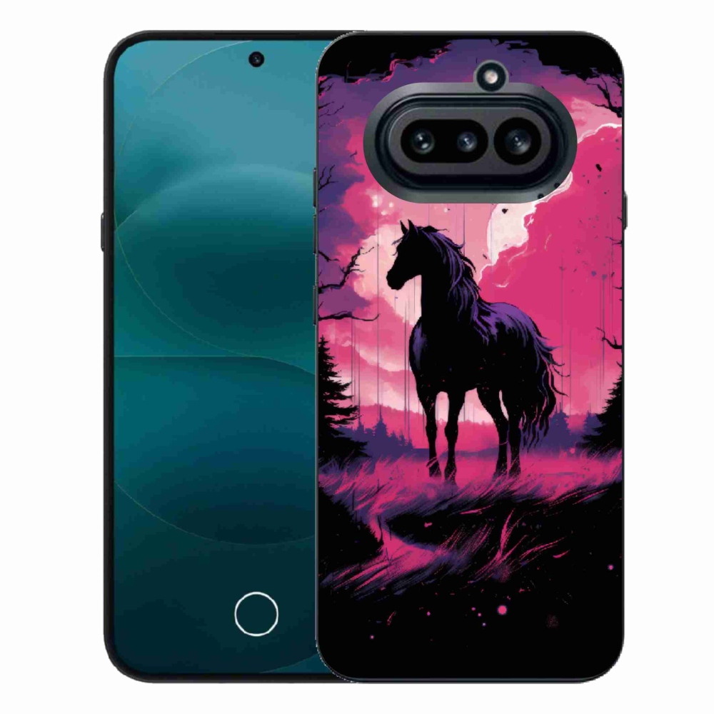 Zselés borító mmCase a Nothing Phone (4a) - fekete rajzfilm ló 1