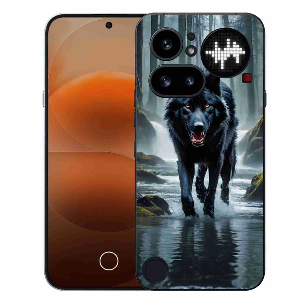 Zselés tok mmCase a Nothing Phone (4a) telefonhoz - fekete farkas