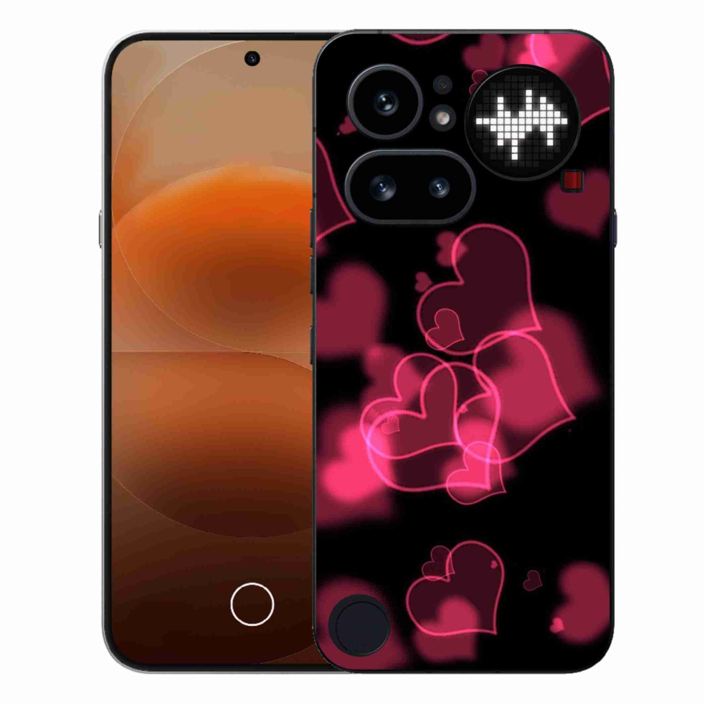 Zselés tok mmCase a Nothing Phone (4a) telefonhoz - piros szívek