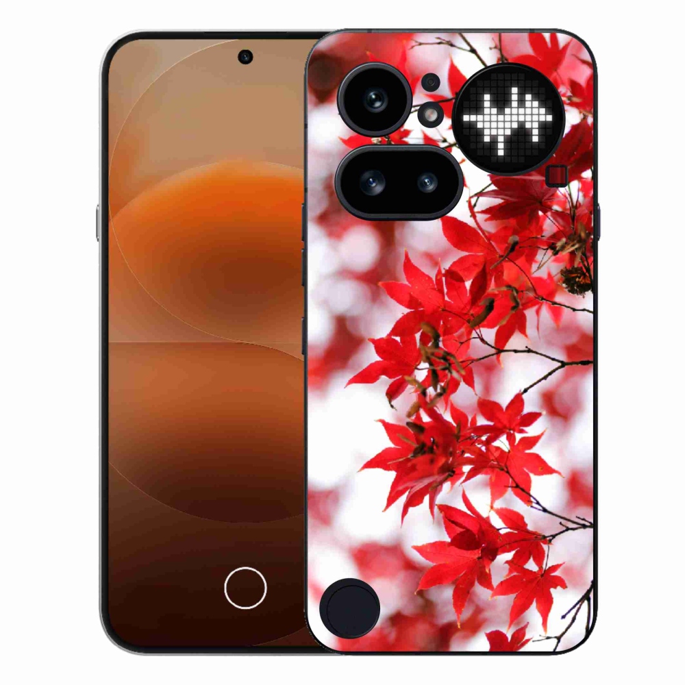 Zselés tok mmCase a Nothing Phone-hoz (4a) - piros levelek
