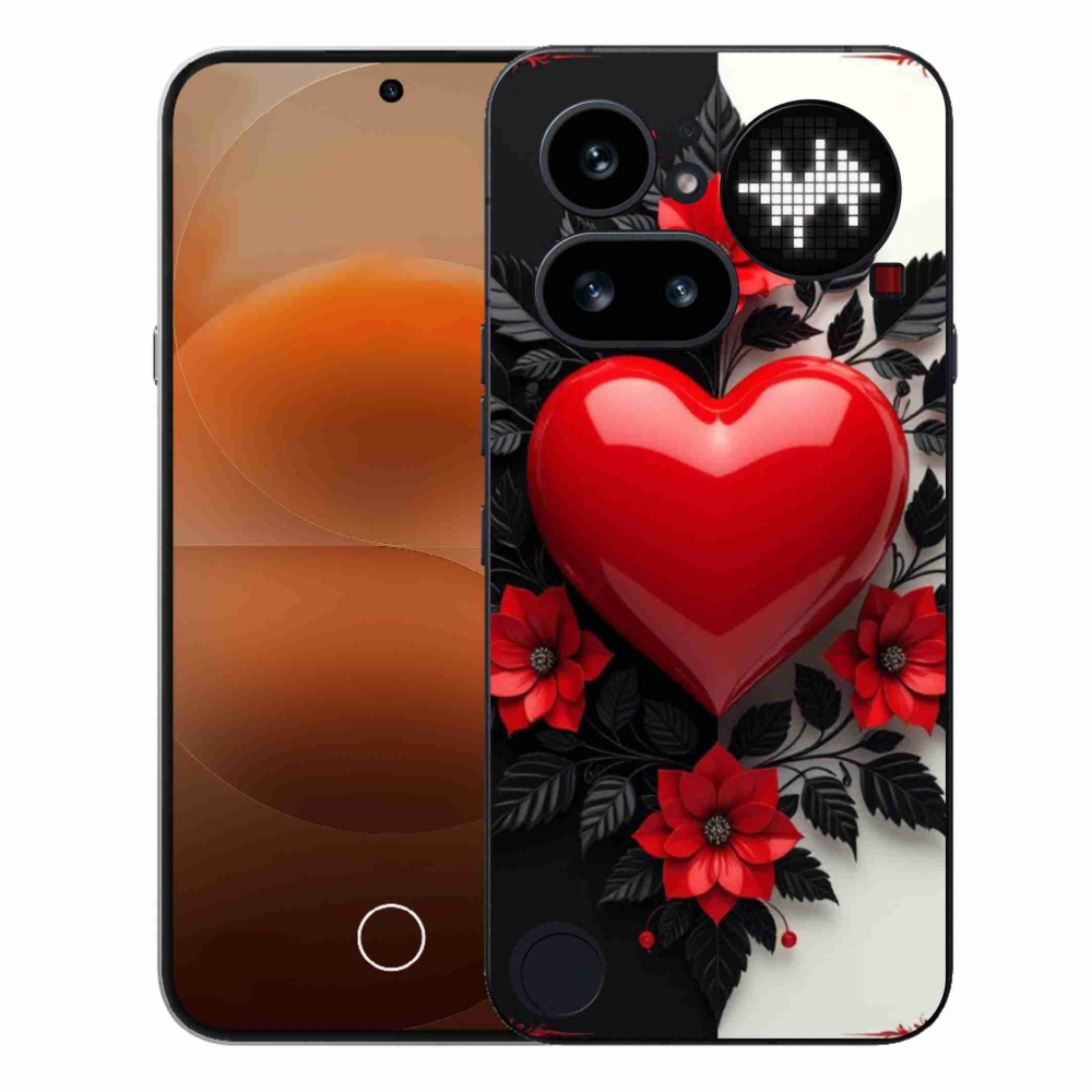 Zselés tok mmCase a Nothing Phone (4a) készülékhez - piros szív