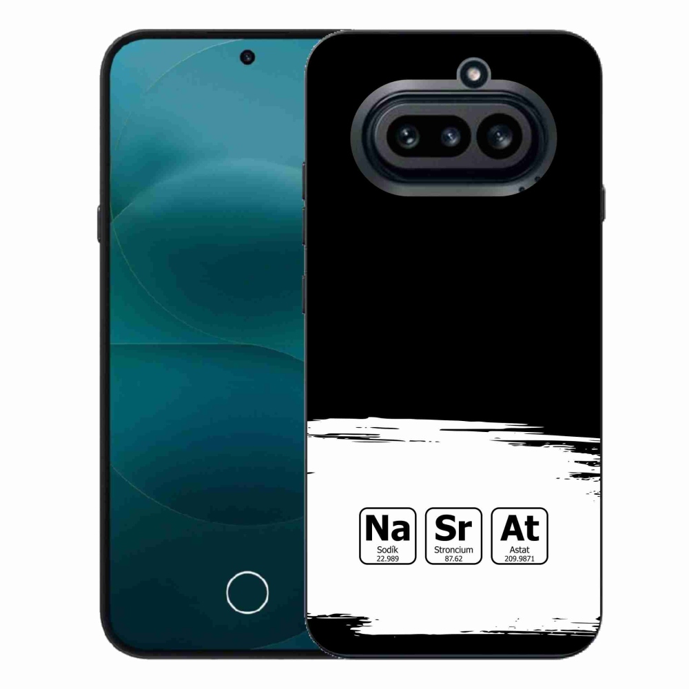 Zselés borító mmCase a Nothing Phone (4a) - kémiai elemek fehér és fekete háttérrel