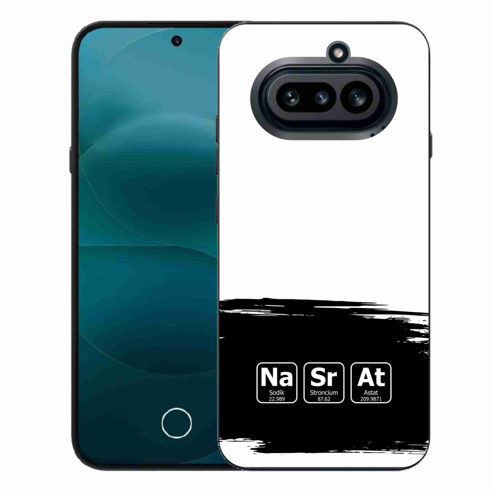 Zselés borító mmCase a Nothing Phone (4a) - kémiai elemek fekete-fehér háttérrel