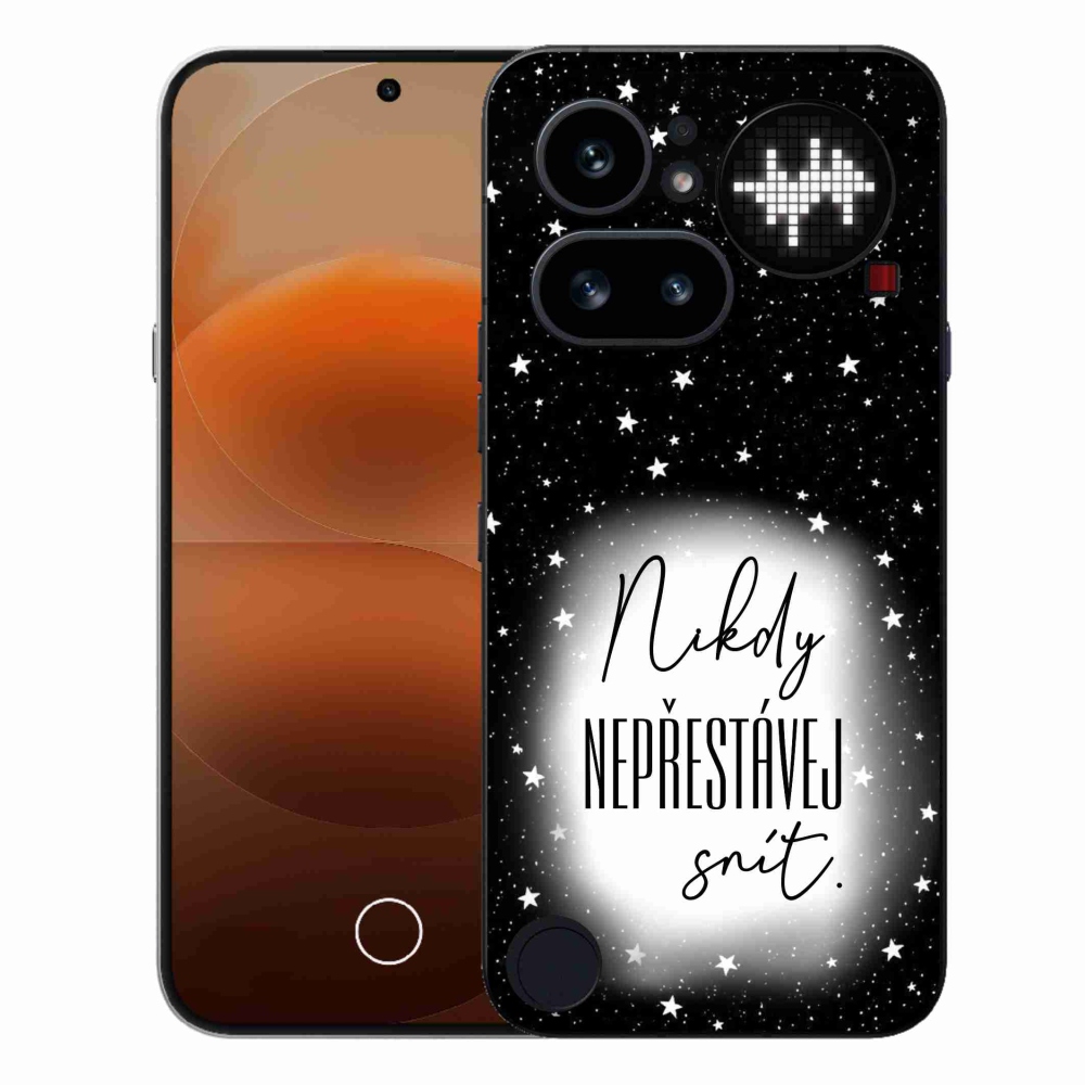 Gél borító mmCase a Nothing Phone (4a) - Quote 1 fehér és fekete háttérrel