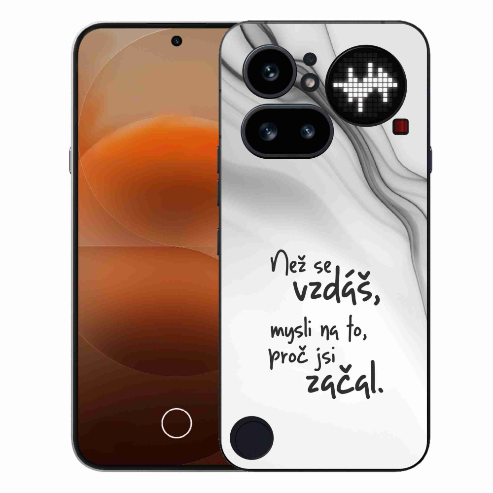 Zselés borító mmCase a Nothing Phone (4a) - idézet 2 fehér háttérrel