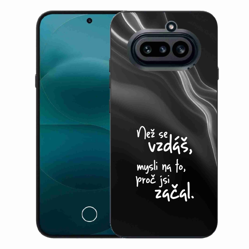 Zselés borító mmCase a Nothing Phone (4a) - idézet 2 fekete háttérrel