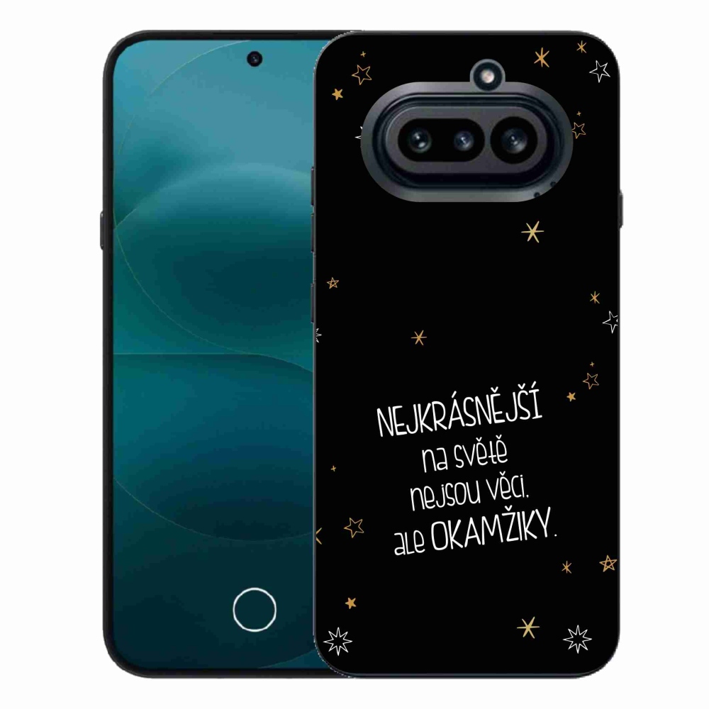 Zselés borító mmCase a Nothing Phone (4a) - idézet 4 fekete háttérrel