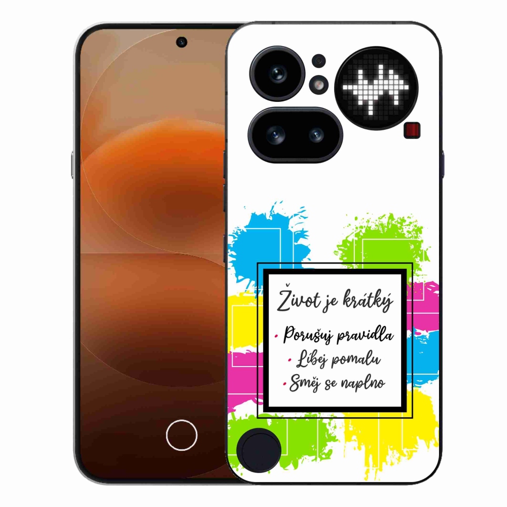 Zselés borító mmCase a Nothing Phone (4a) - idézet 5 fehér háttérrel