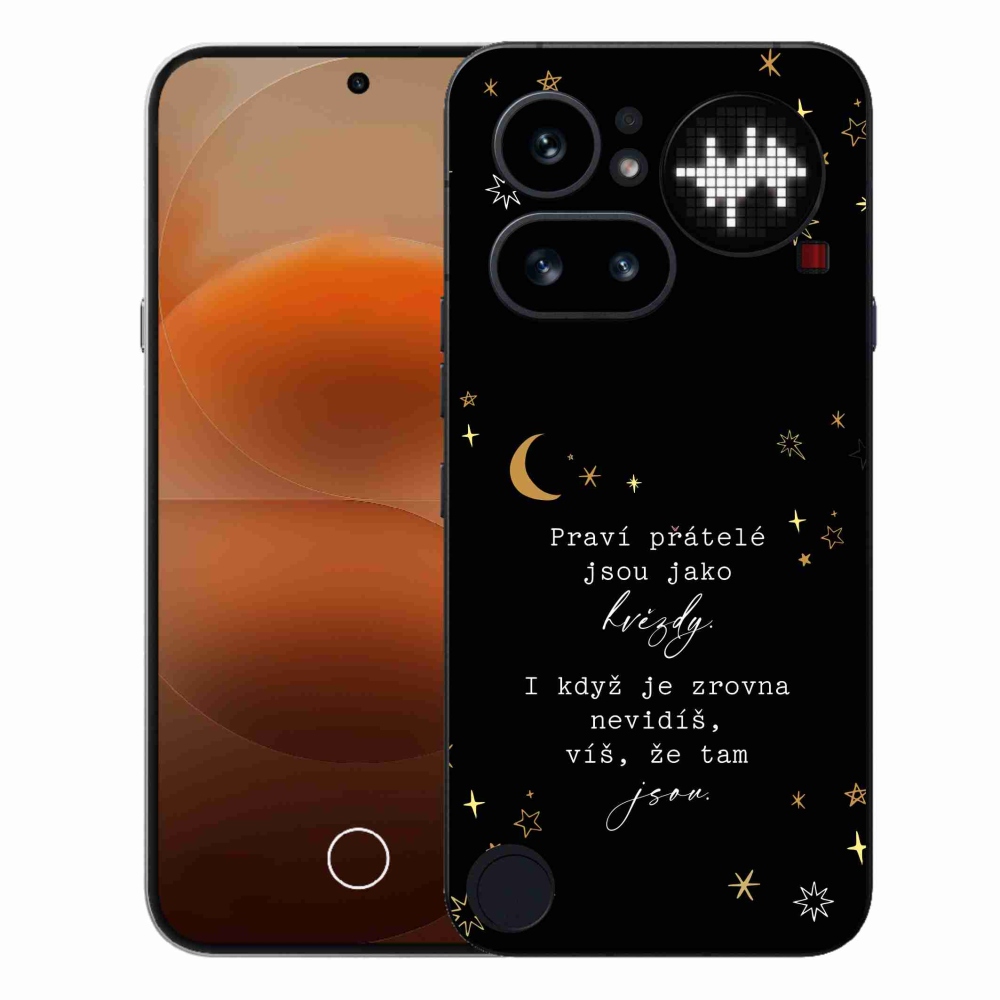Zselés borító mmCase a Nothing Phone (4a) - idézet 6 fekete háttérrel