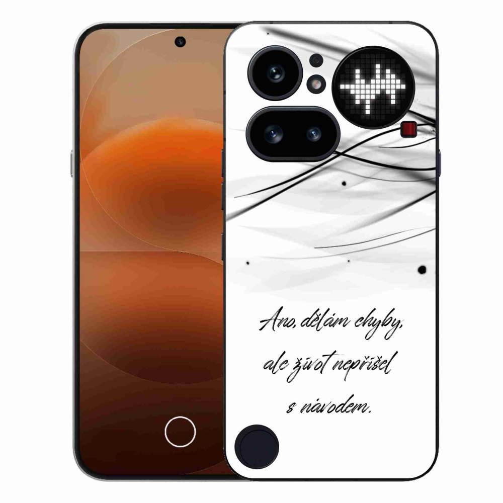 Zselés borító mmCase a Nothing Phone (4a) készülékhez - idézet fehér háttérrel