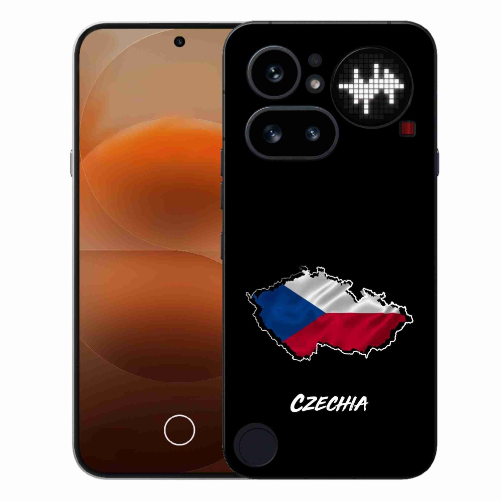 Zselés borító mmCase a Nothing Phone (4a) - Csehország fekete háttérrel