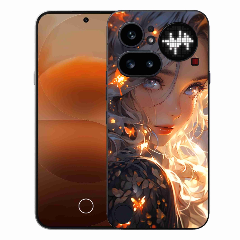 Zselés borító mmCase a Nothing Phone (4a) - lány és pillangók