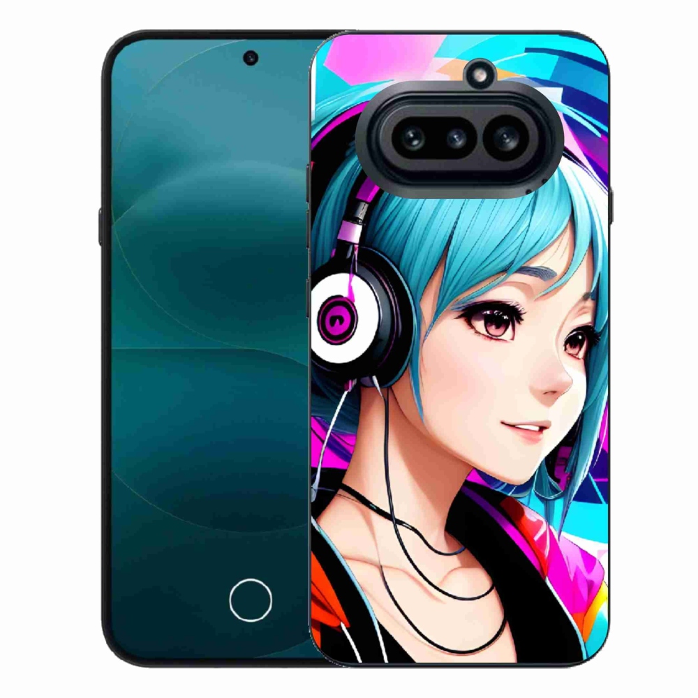 Zselés borító mmCase a Nothing Phone (4a) - lány fejhallgatóval