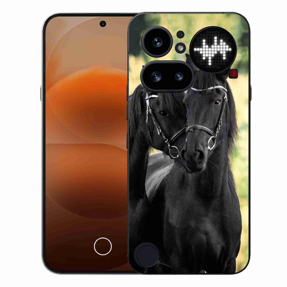 Zselés borítás mmCase a Nothing Phone (4a) - két fekete ló