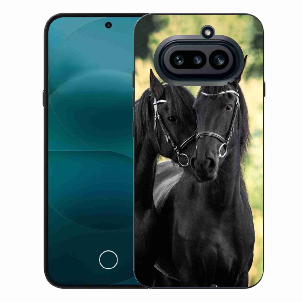 Zselés borítás mmCase a Nothing Phone (4a) - két fekete ló