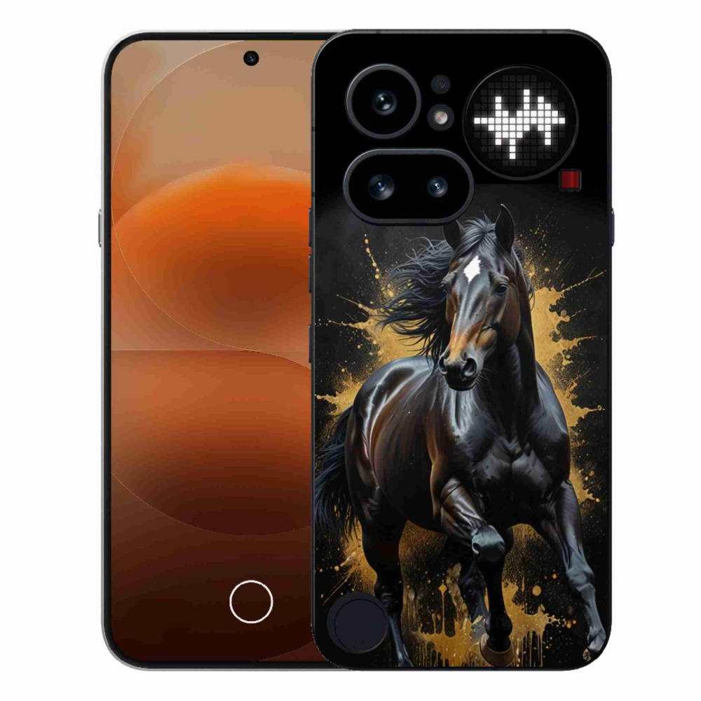 Zselés borítás mmCase a Nothing Phone (4a) számára - elegáns fekete ménes