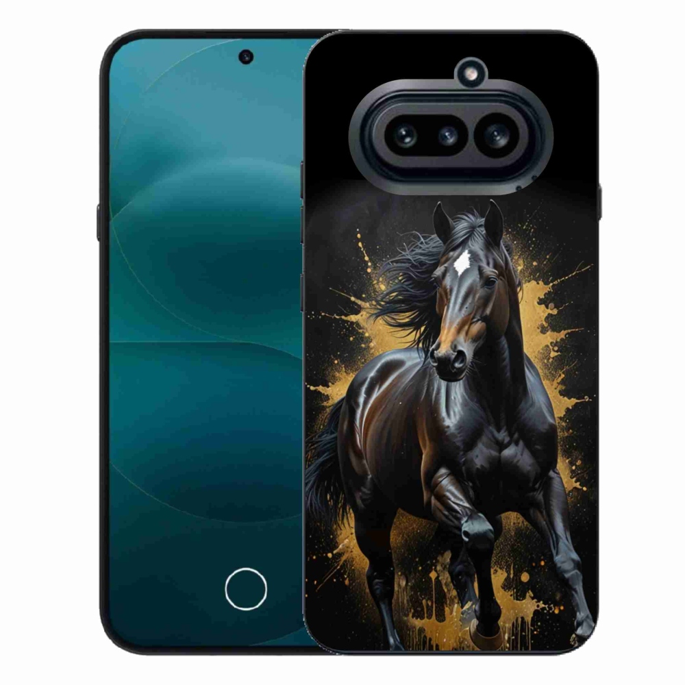 Zselés borítás mmCase a Nothing Phone (4a) számára - elegáns fekete ménes