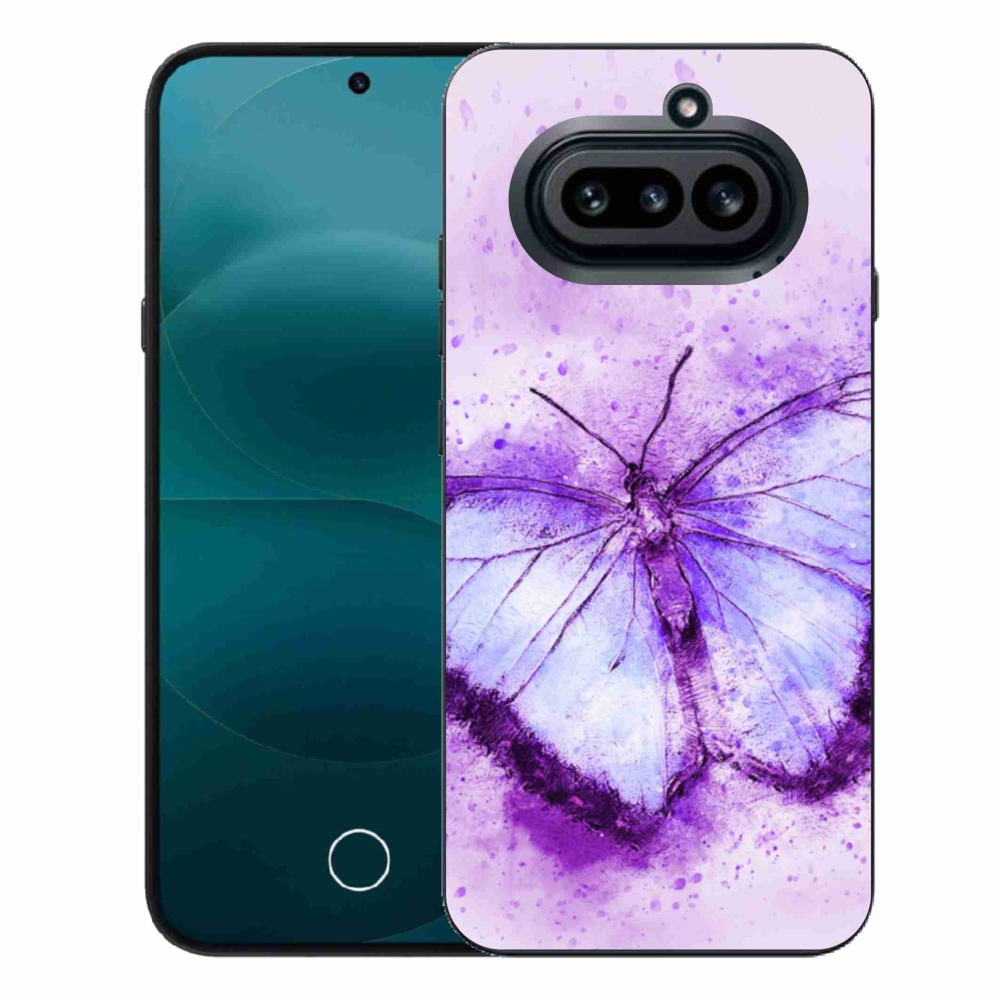 Zselés borító mmCase a Nothing Phone (4a) - lila pillangóhoz