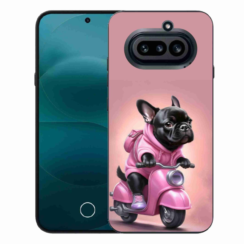 Zselés borító mmCase a Nothing Phone (4a) - Francia bulldog egy robogón