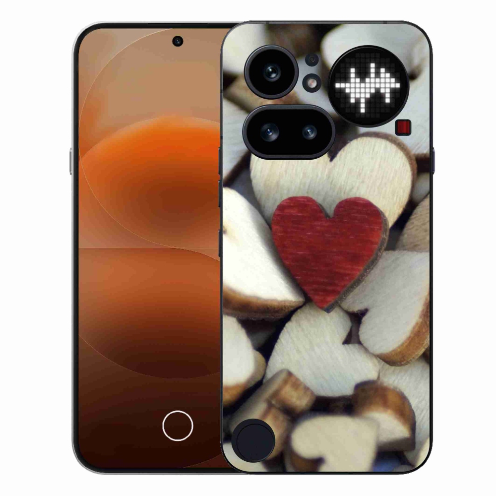 Zselés borítás mmCase a Nothing Phone (4a) telefonhoz - gravírozott piros szív