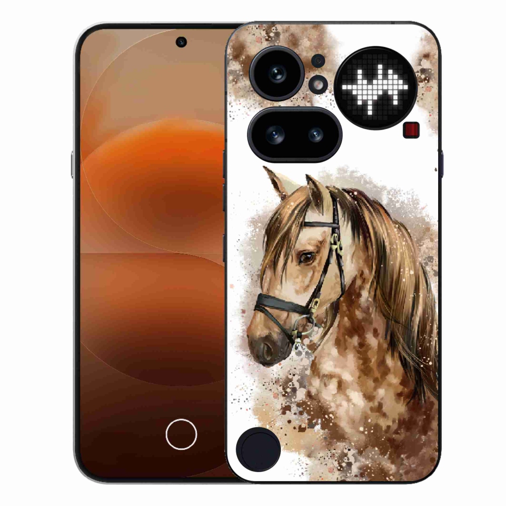 Zselés borító mmCase a Nothing Phone (4a) - barna rajzfilm lóhoz
