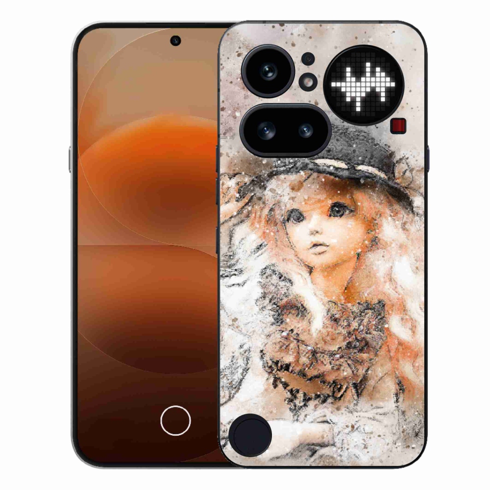 Zselés borító mmCase a Nothing Phone-hoz (4a) - lány kalapban