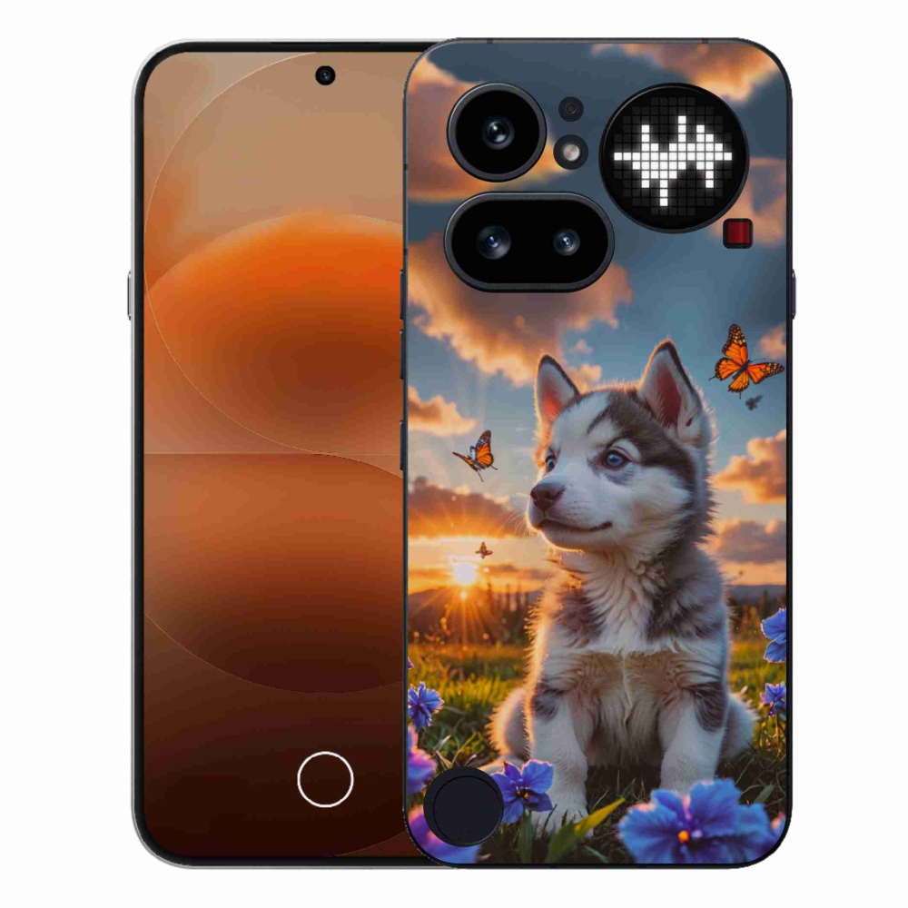 Zselés borító mmCase a Nothing Phone (4a) készülékhez - husky a naplementében