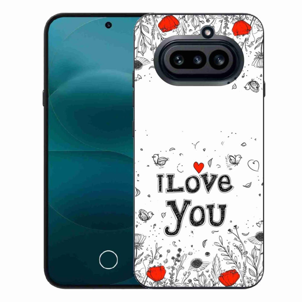 Zselés borító mmCase a Nothing Phone (4a) - I love you fehér háttérrel