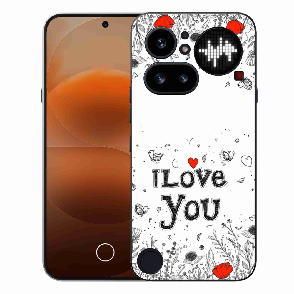 Zselés borító mmCase a Nothing Phone (4a) - I love you fehér háttérrel