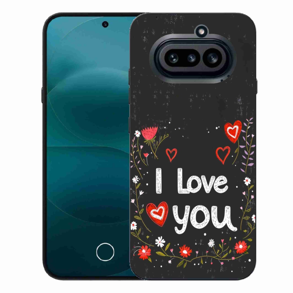 Zselés borító mmCase a Nothing Phone (4a) - I love you fekete háttérrel