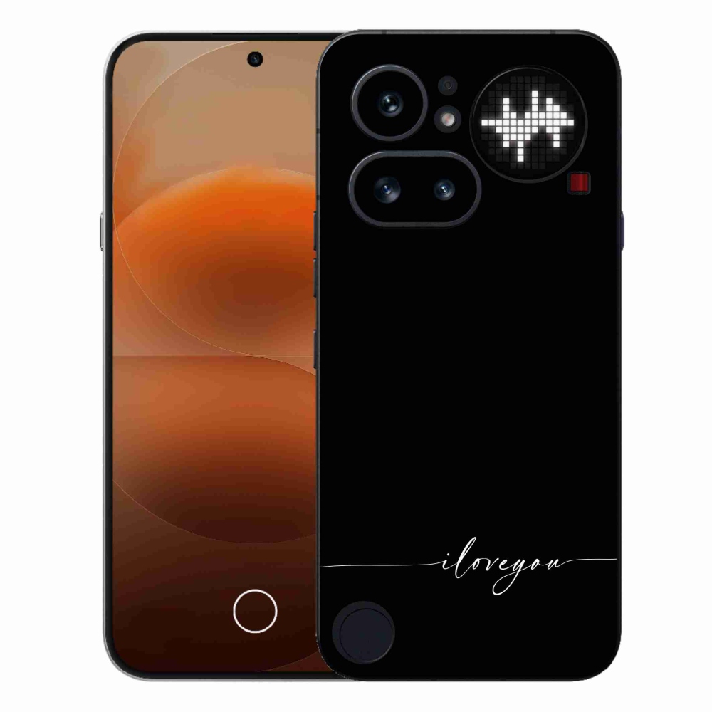 Zselés borító mmCase a Nothing Phone (4a) - I love you fekete háttérrel