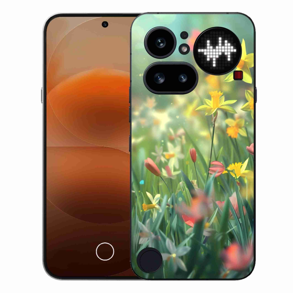 Zselés borító mmCase a Nothing Phone (4a) - tavaszi virágokhoz