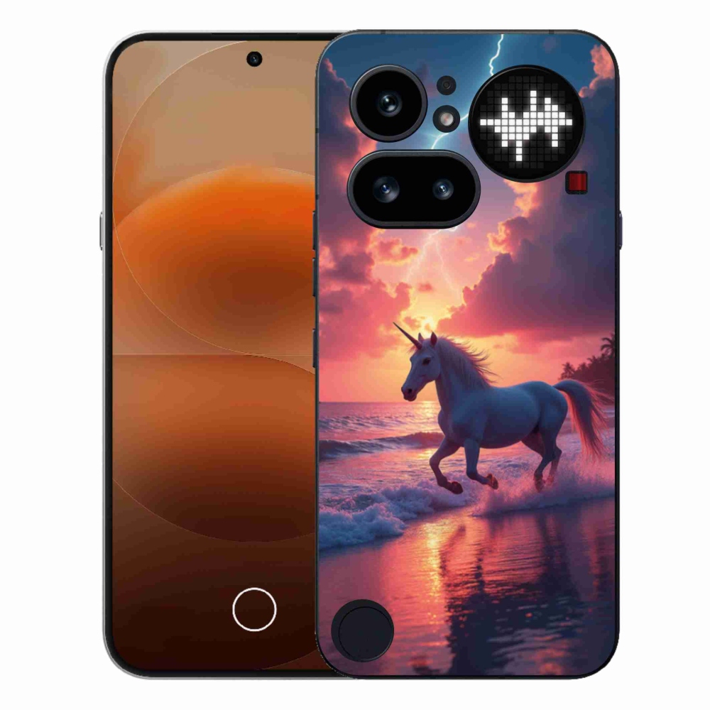 Zselés borítás mmCase a Nothing Phone (4a) számára - egyszarvú a tengerparton