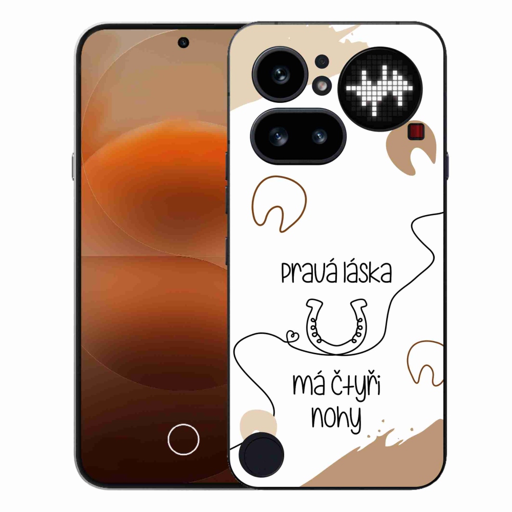 Zselés borító mmCase a Nothing Phone (4a) - ló motívum fehér háttérrel