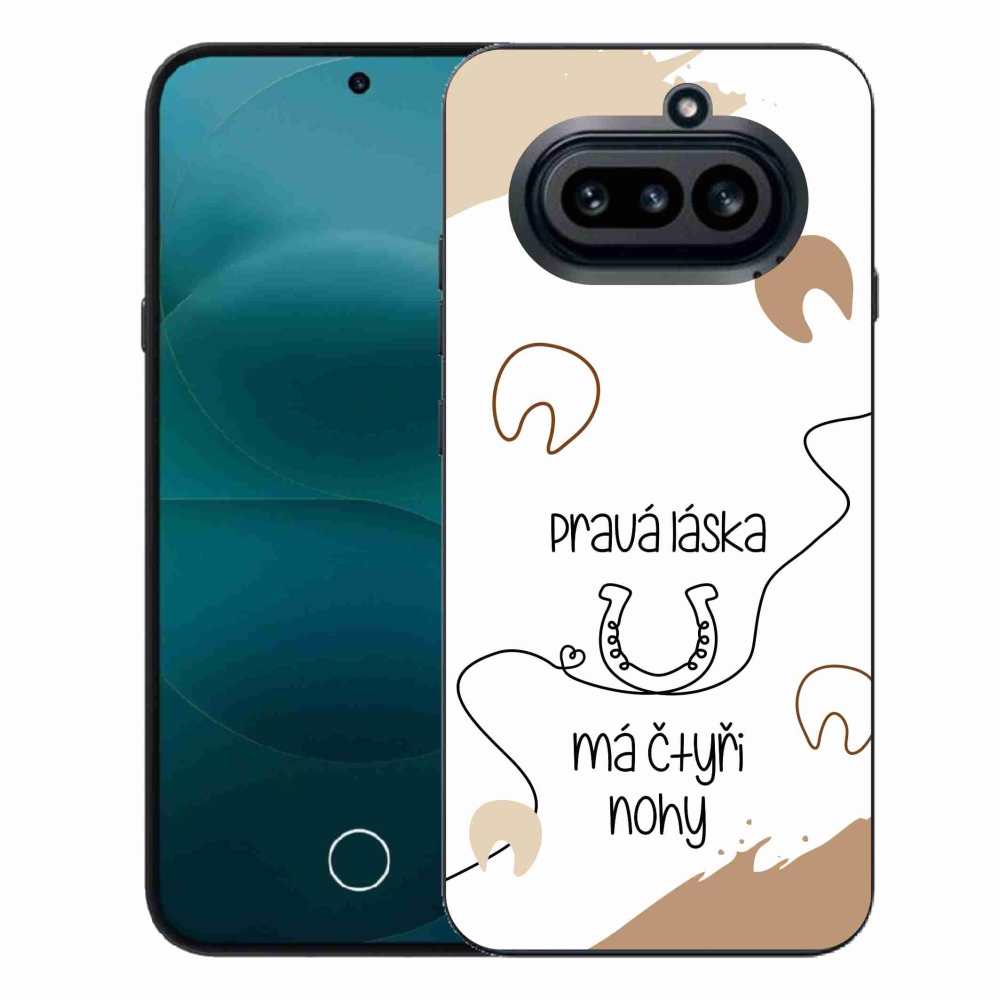 Zselés borító mmCase a Nothing Phone (4a) - ló motívum fehér háttérrel
