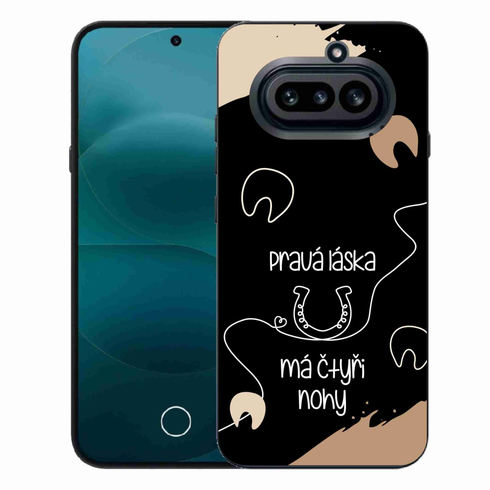 Gél borító mmCase a Nothing Phone (4a) telefonhoz - ló motívum fekete háttérrel