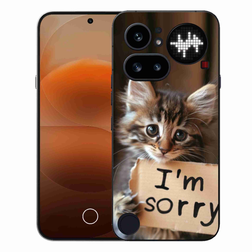 Zselés borítás mmCase a Nothing Phone (4a) - macska bocsánatkérés