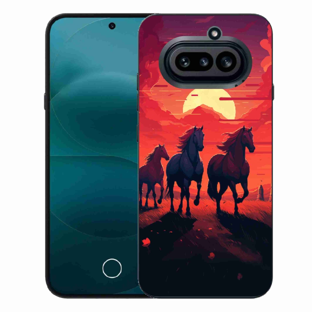 Zselés borító mmCase a Nothing Phone (4a) - lovak és naplemente