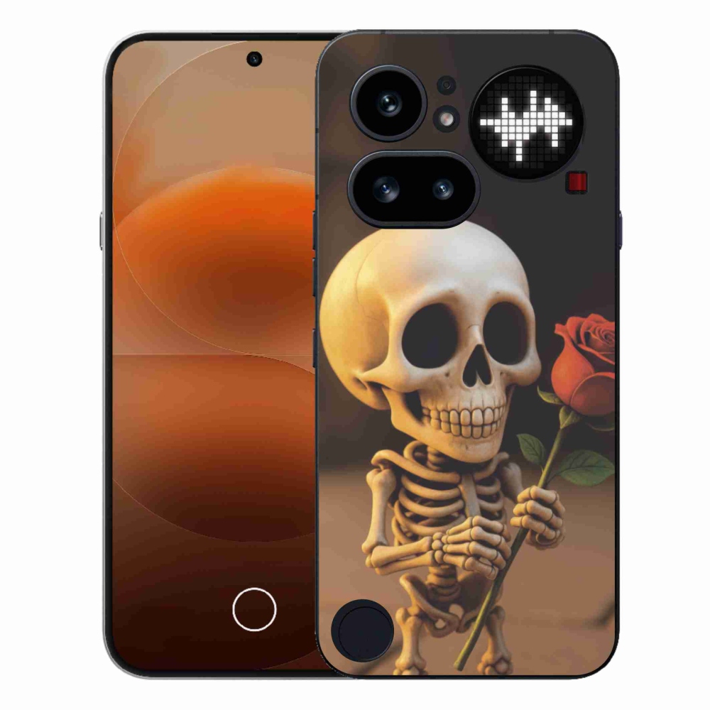 Zselés borítás mmCase a Nothing Phone (4a) - csontváz rózsaszínnel