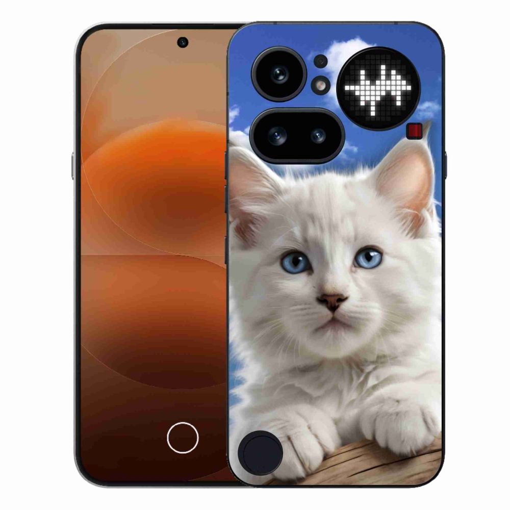 Zselés borító mmCase a Nothing Phone (4a) telefonhoz - cica és felhők