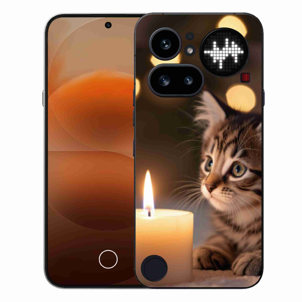 Zselés borítás mmCase a Nothing Phone (4a) - cica és gyertya