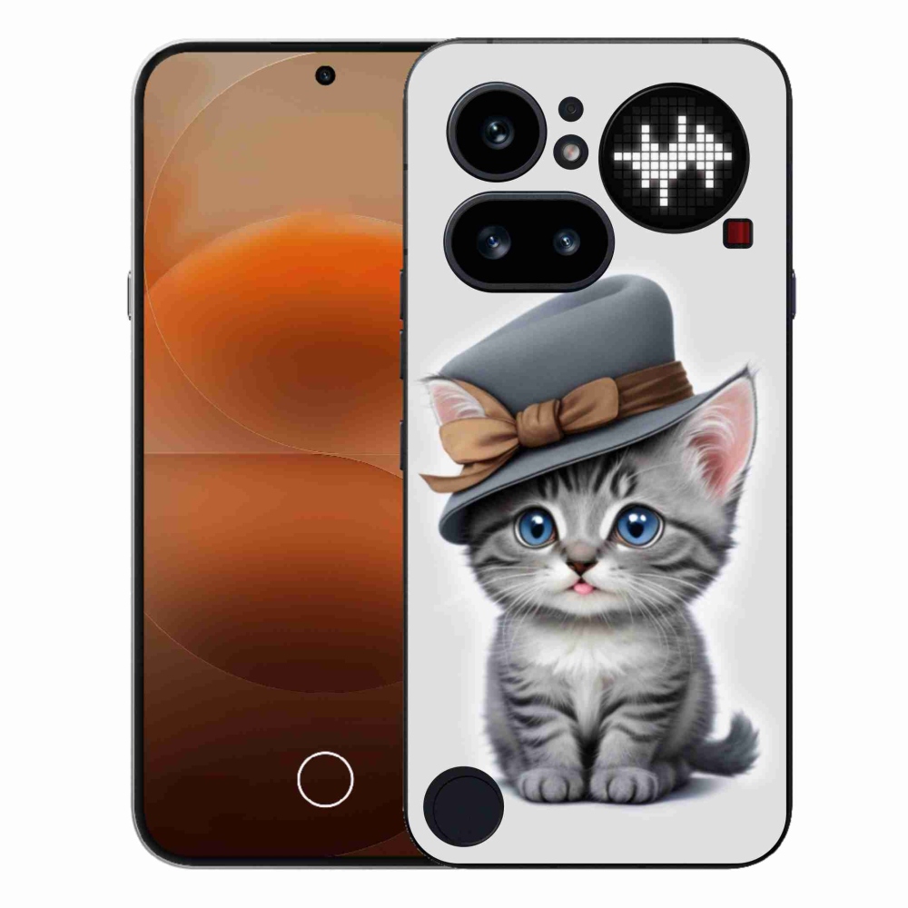 Zselés borító mmCase a Nothing Phone (4a) telefonhoz - cica sapkával