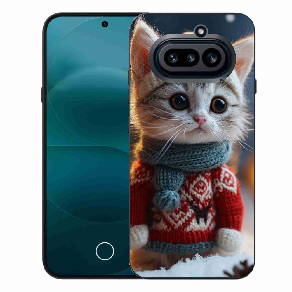 Zselés borító mmCase a Nothing Phone (4a) telefonhoz - cica pulóverben