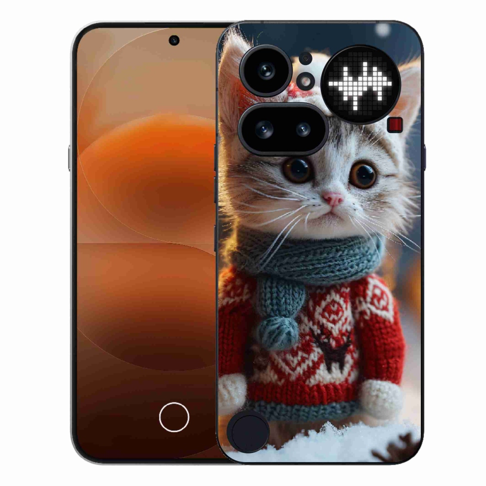 Zselés borító mmCase a Nothing Phone (4a) telefonhoz - cica pulóverben