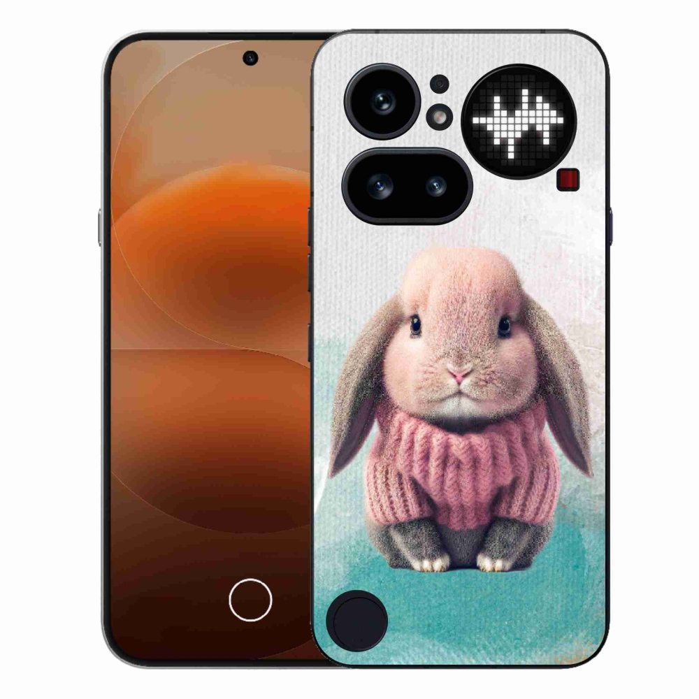 Zselés borítás mmCase a Nothing Phone (4a) - nyúl pulóverben