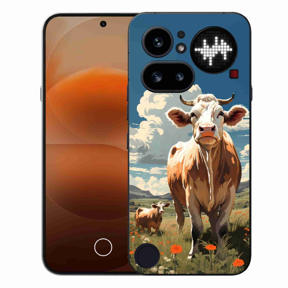 Zselés borító mmCase a Nothing Phone-hoz (4a) - tehenek a réten