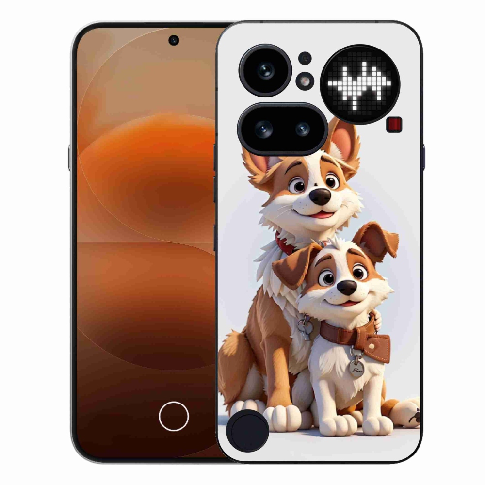 Zselés borítás mmCase a Nothing Phone (4a) számára - kutyák rajzolása