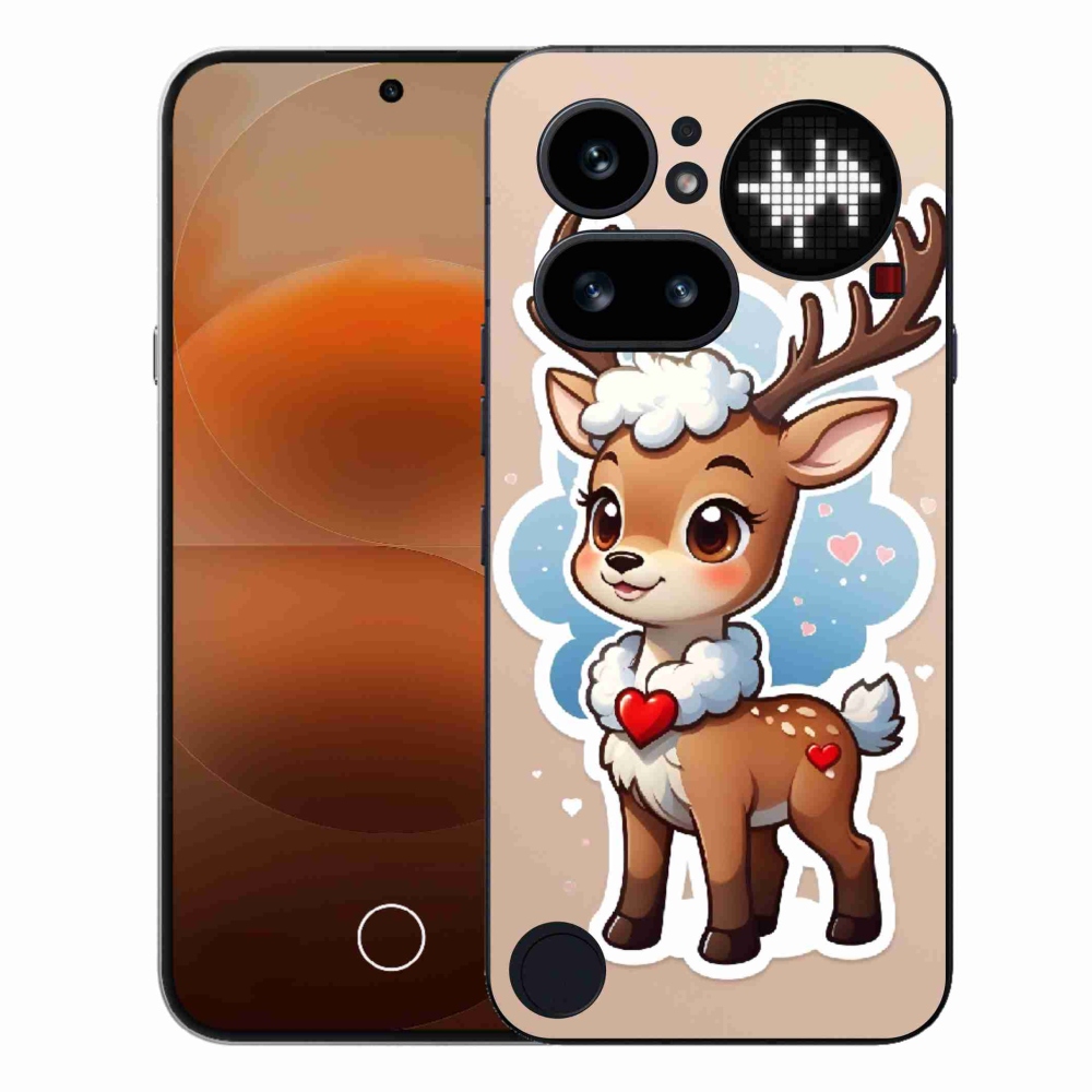 Zselés borító mmCase a Nothing Phone telefonhoz (4a) - rajzolt rénszarvas