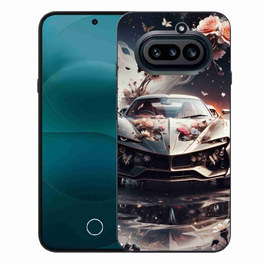 Zselés borító mmCase a Nothing Phone (4a) - virágos sportkocsira